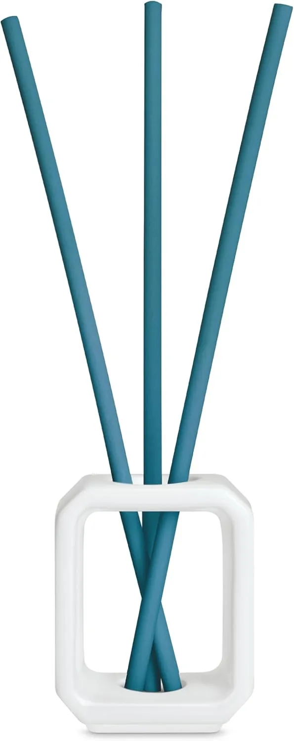 Essentials Scented Stick Cotton Fields Set with White Vase, Room Freshener, Room Fragrance with Gentle, Powdery Fragrance & Elegant Ceramic Vase, Long-Lasting Fragrance Without Liquid, Wood