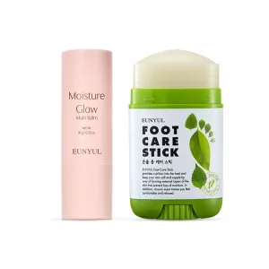 EUNYUL Moisture Glow Multi Balm 0.35 Oz. Facial Balm & Nourishing & Moisturizing Foot Care Stick 0.7 Oz.