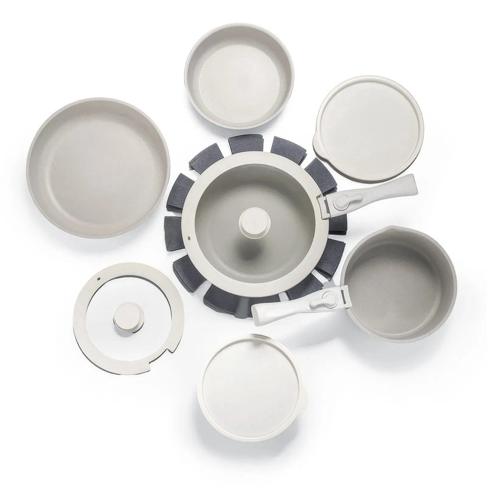 Even Cookware Interactive LunaLulinlk Wide selection Cookware Piece Induction 17 Set Non-Stick Set Kitchen Fast and Heating