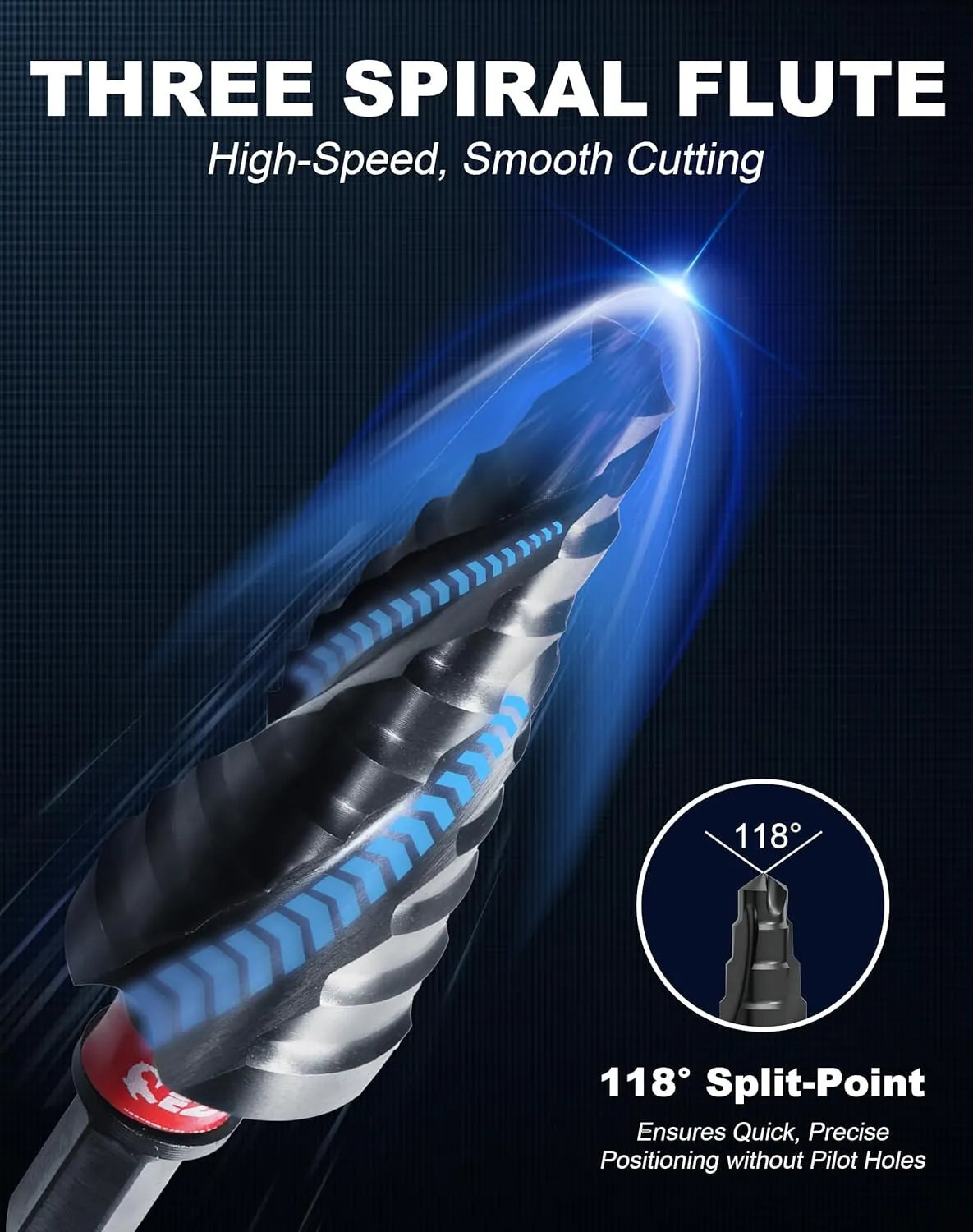 EZARC Step Drill Bit for Metal, M35 Cobalt Unibit Step Drill Bit Set 1/8"-7/8"(3pcs) Wear-Resistant AlTiN Coated, 1/4" Hex Shank for Metal, Stainless Steel, Aluminum, Plastic