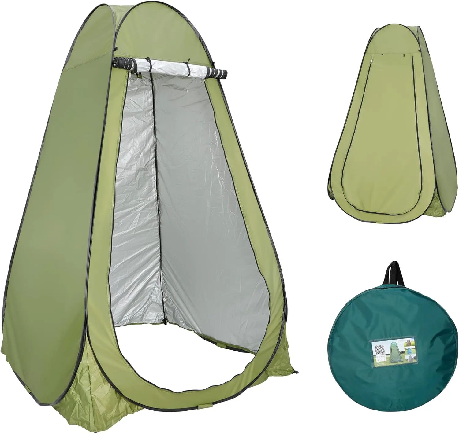 F2C 6.3FT Pop Up Privacy Tent Instant Shower Tent Portable Outdoor Rain Shelter, Camp Toilet, Dressing Changing Room with Carry Bag, Window, Stakes