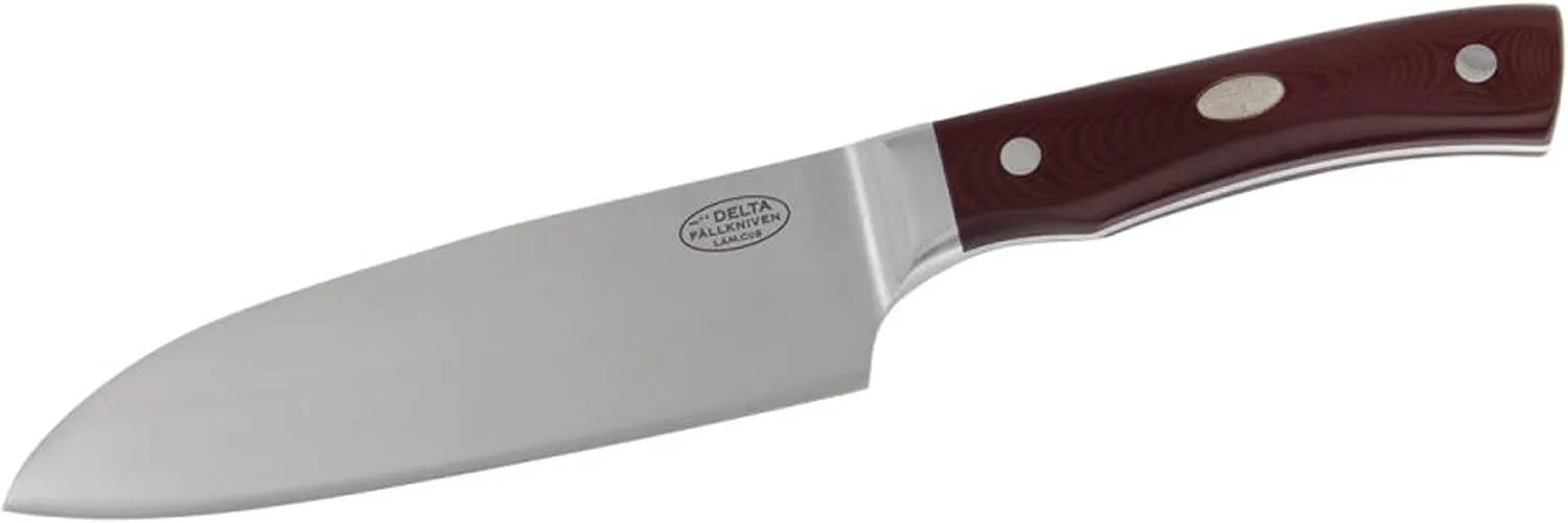 Fallkniven Delta 6.10" Blade 11.02" Full Tang Chef's Knife Folding Camping Knives, Silver