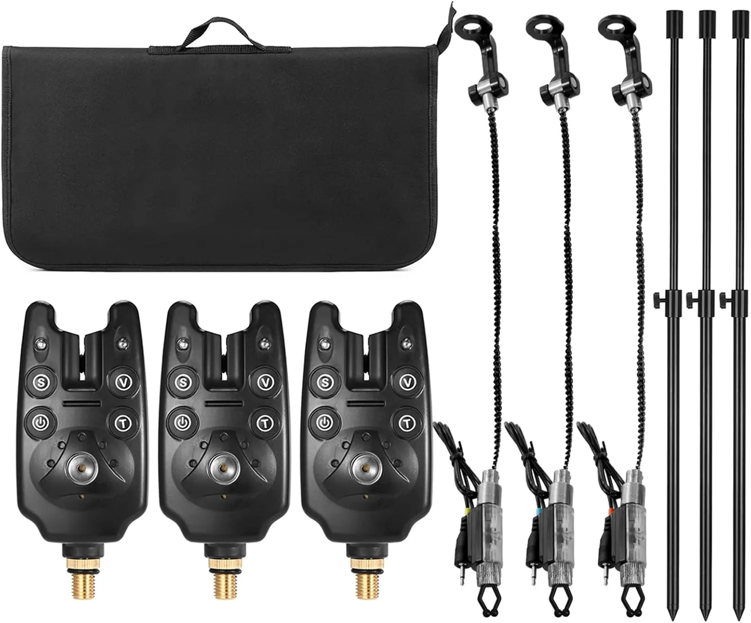 Fishing Banksticks Swingers Fishing Rod Bag Fishing Bite Alarm Bankstick Fishing Banksticks Fishing Bite Alarm Set Padded Fishing Tool Bag Fishing Bite Alarms Fishing Bank Stick Fishing