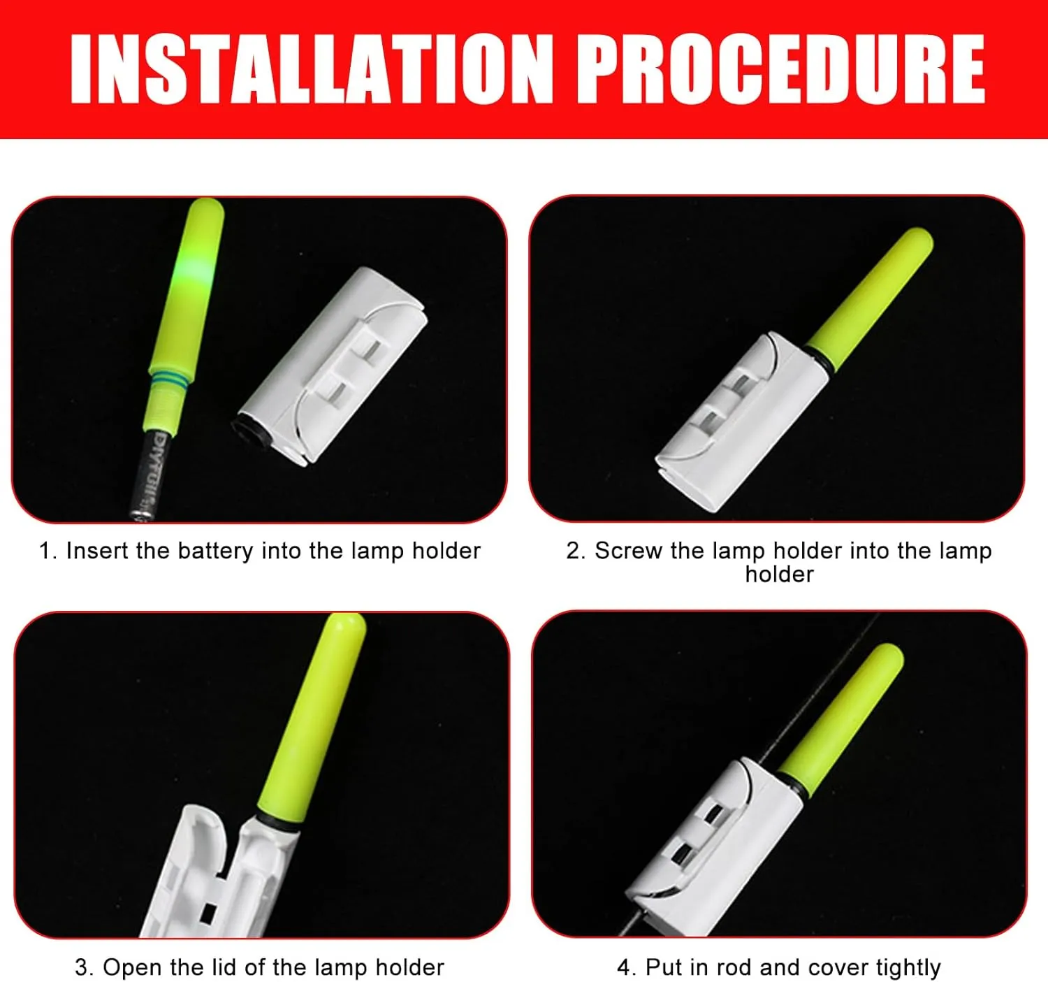 Fishing Rod Tip Glow Stick Waterproofs LED Night Fishing Rod Light Stick Luminously Stick Fishing Tackle Accessory