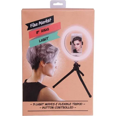 Flea Market 8" LED Ring Light - Button Controlled