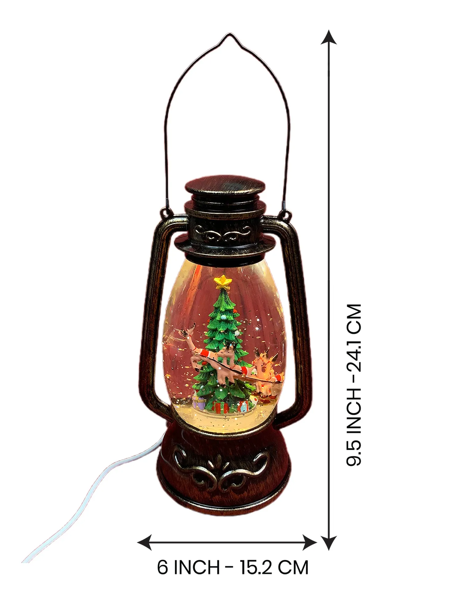 Flying Deer Christmas Tree  Musical Glitter Water Light, Christmas Snow Lantern