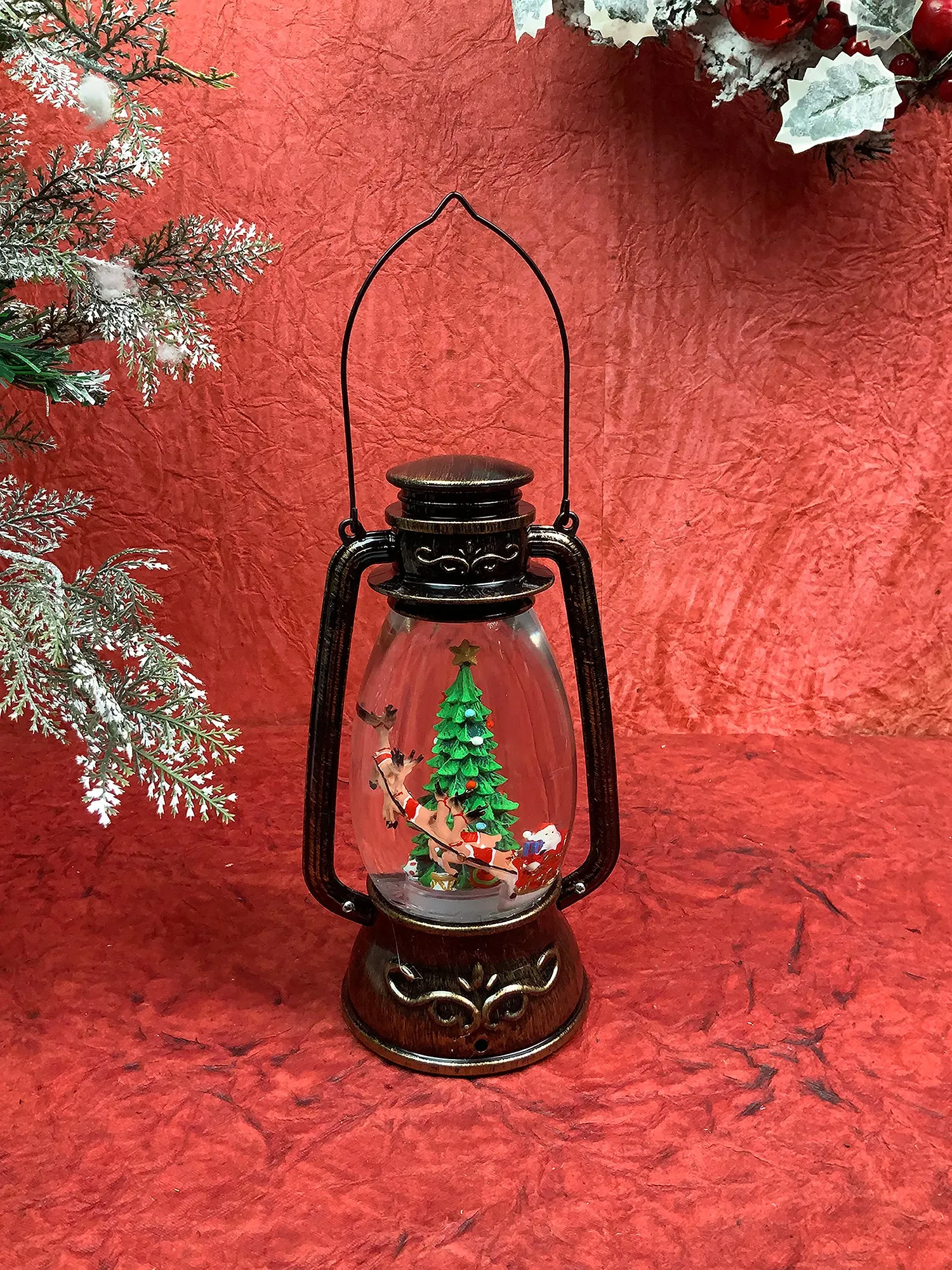 Flying Deer Christmas Tree  Musical Glitter Water Light, Christmas Snow Lantern
