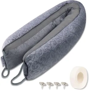 fowong Door Draft Stopper, 38 Inch Soundproof Under Door Seal Draft Block Front Door Insulation with Zipper Weighted Door Draft Guard Weatherproof Strip (Grey)