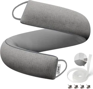 fowong Door Draft Stopper for Bottom of Door 36 Inch Weighted Noise Blocker Soundproofing Draft Guard, Window Breeze Blocker Easy Install, Grey