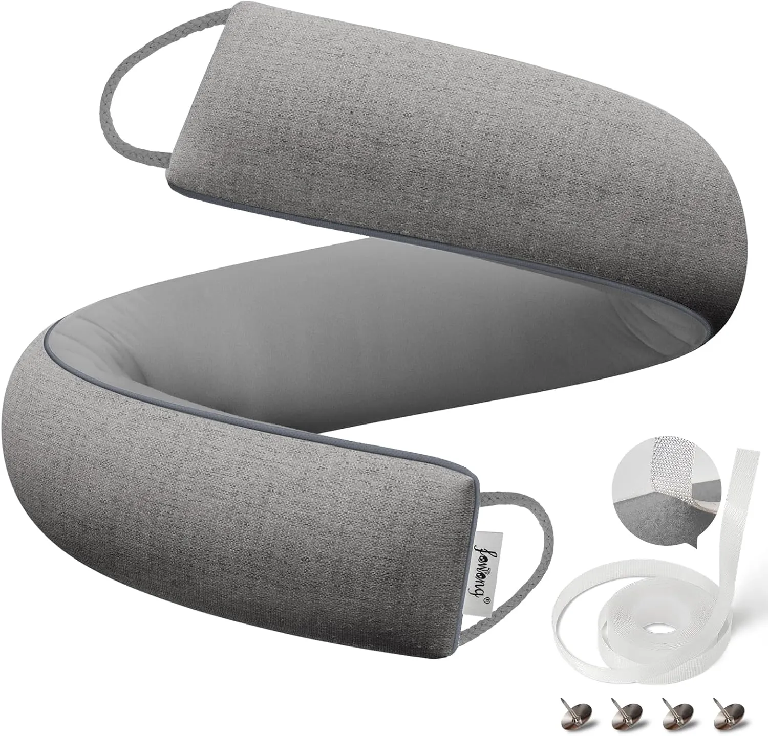 fowong Door Draft Stopper for Bottom of Door 36 Inch Weighted Noise Blocker Soundproofing Draft Guard, Window Breeze Blocker Easy Install, Grey