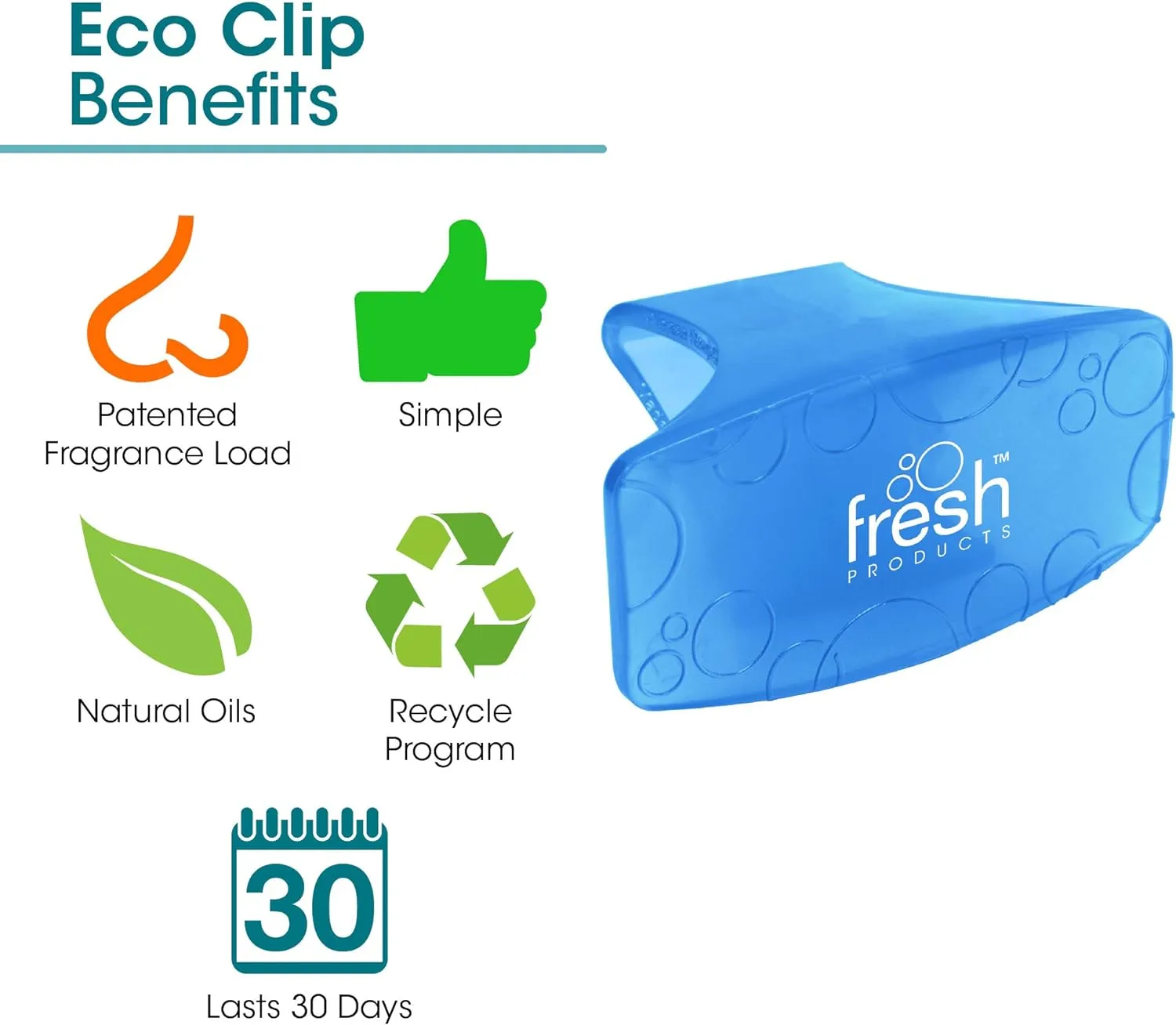 Fresh Products Eco Bowl Clip Air Freshener Versatile Design Toilet Freshener Trash Freshener Chemical Free Natural Oils Discreet Lasts 30 Days Made in the USA Cotton Blossom 12 pk