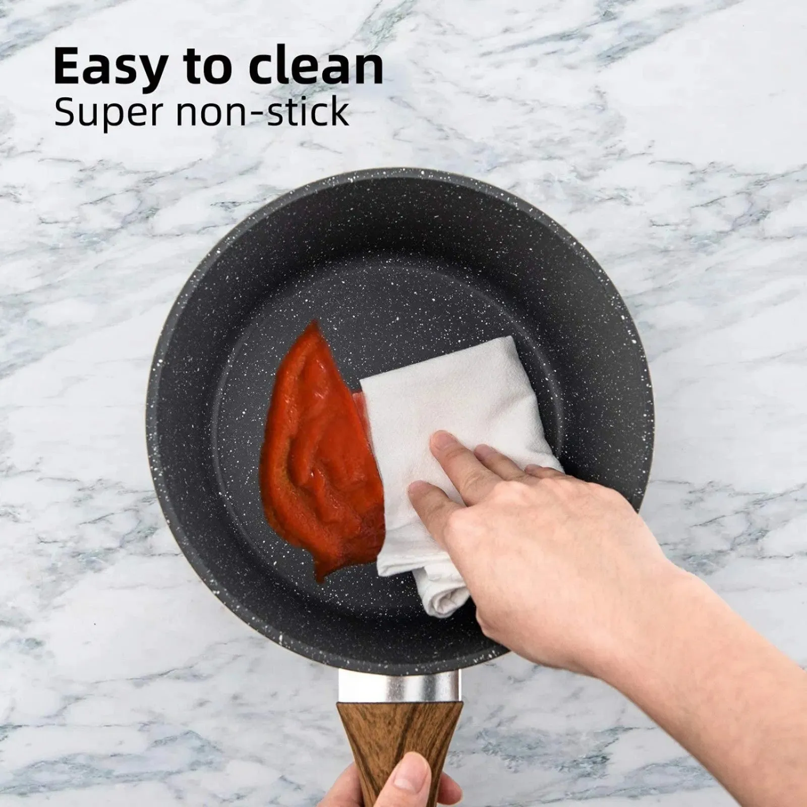 Frying Set Cookware 3 Premium selection Frying Pan Non-Stick LunaLulinlk Positive reviews Pan Piece