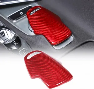 Gear Shift Knob Head Cover Compatible with Corvette C8 Z06 Z51 2020 2021 2022 2023, Carbon Fiber Mode Selector Knob Cover, Drive Mode Switch Knob Cover, C8 Accessories