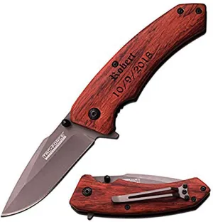 Gifts Infinity Free Engraving Titanium Coated Stainless Steel Quality Pocket Knife (TF-922)