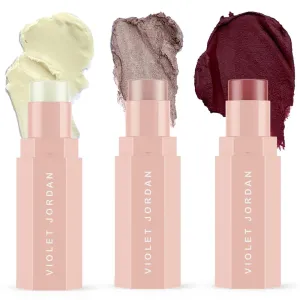 Glow & Go Trio Set - 3 Pack Makeup Sticks for Older Women & Mature Skin - Blush Stick, Highlighter Stick & Moisturizer