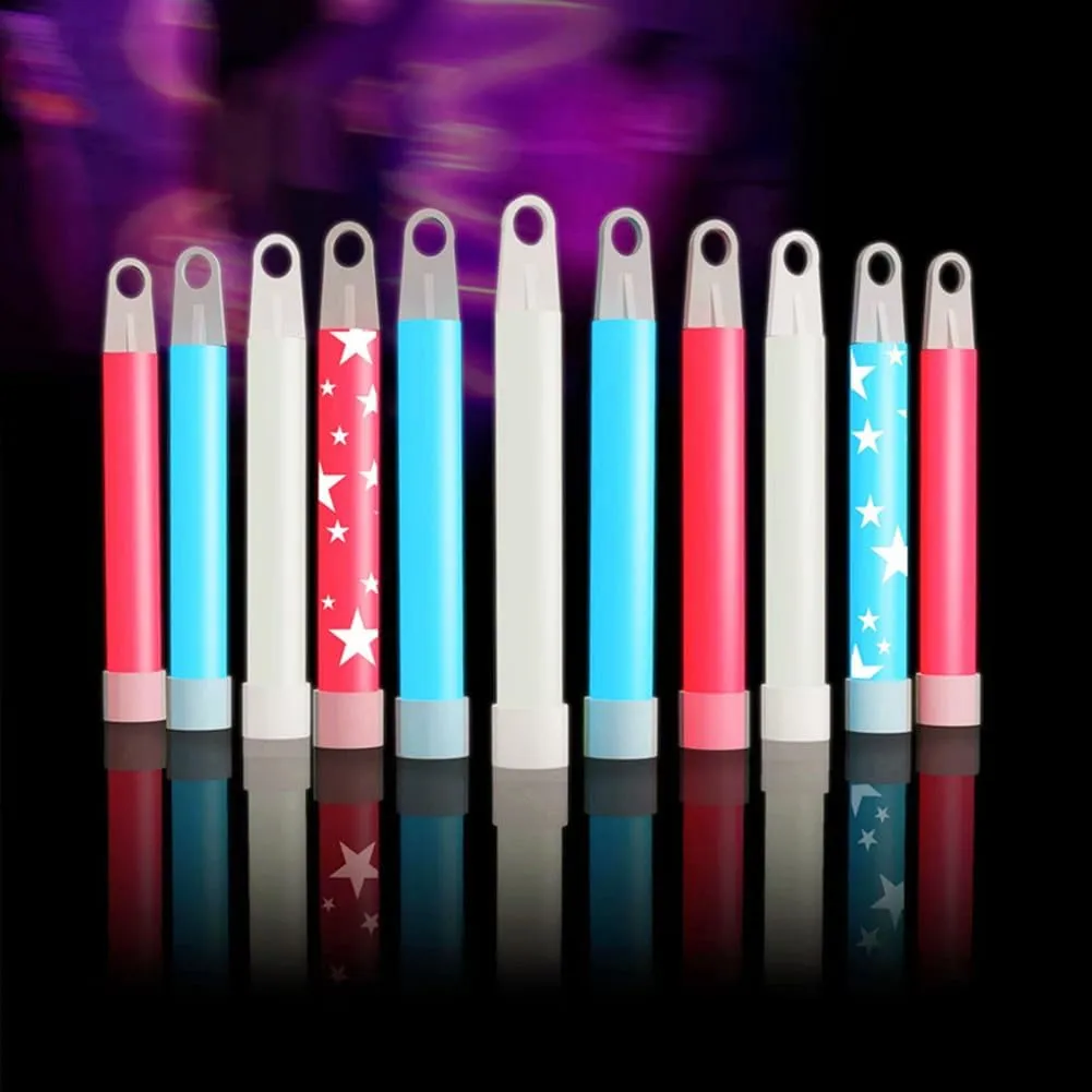 Glow Fever Bulk 100ct Red White Blue 4" Glow Sticks, Glow in the Dark, Light Sticks for Patriotic Party Supplies National Memorial Day Party Favors Fireworks Accessory Game Prizes or Treats