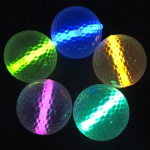 Glow Golf Balls (Set of 20) - Night Golf With Glow Stick Inserts (Assorted)