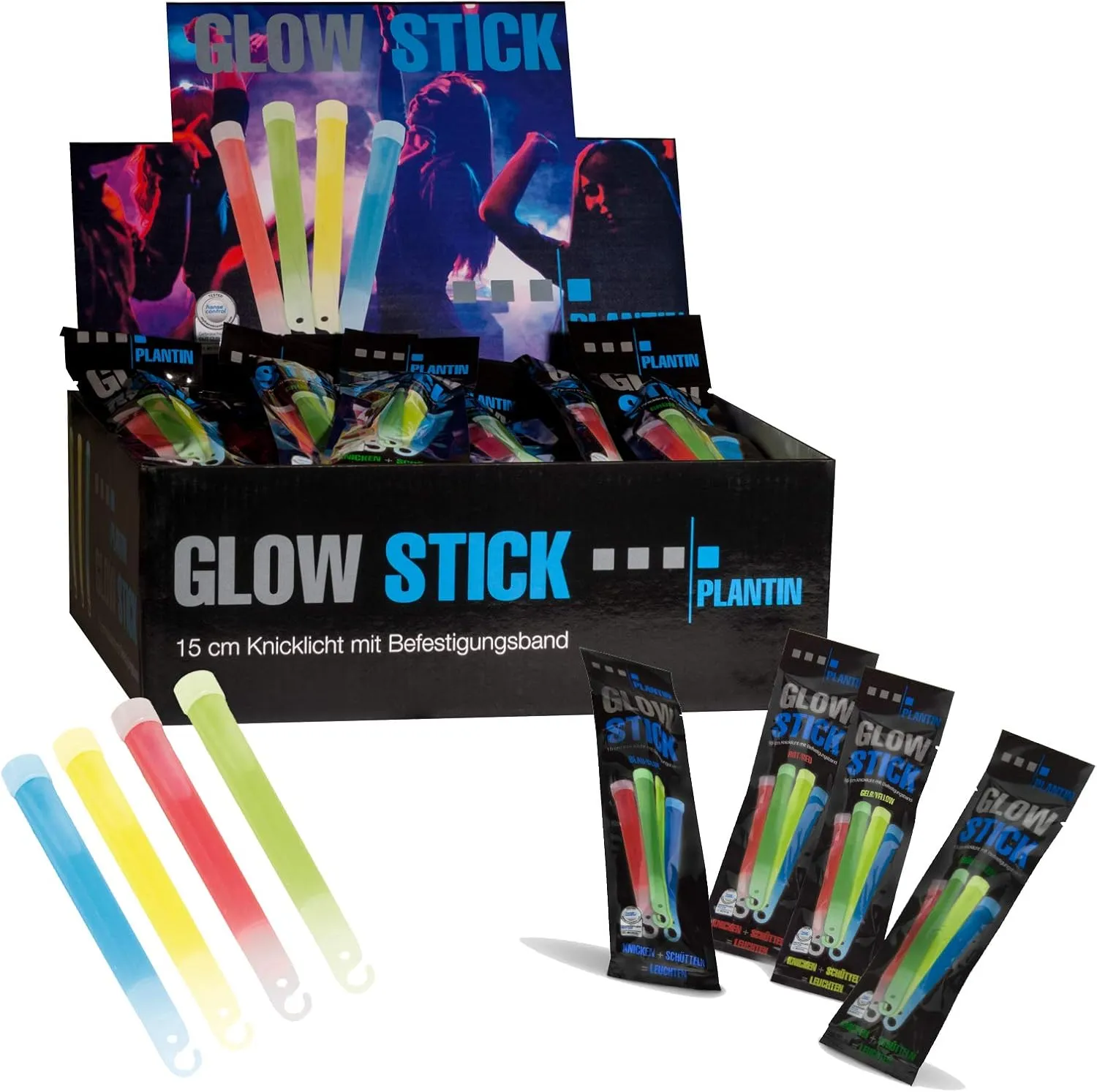 Glow Stick 15 cm 60 Inch Display Red Yellow Green Blue 166968