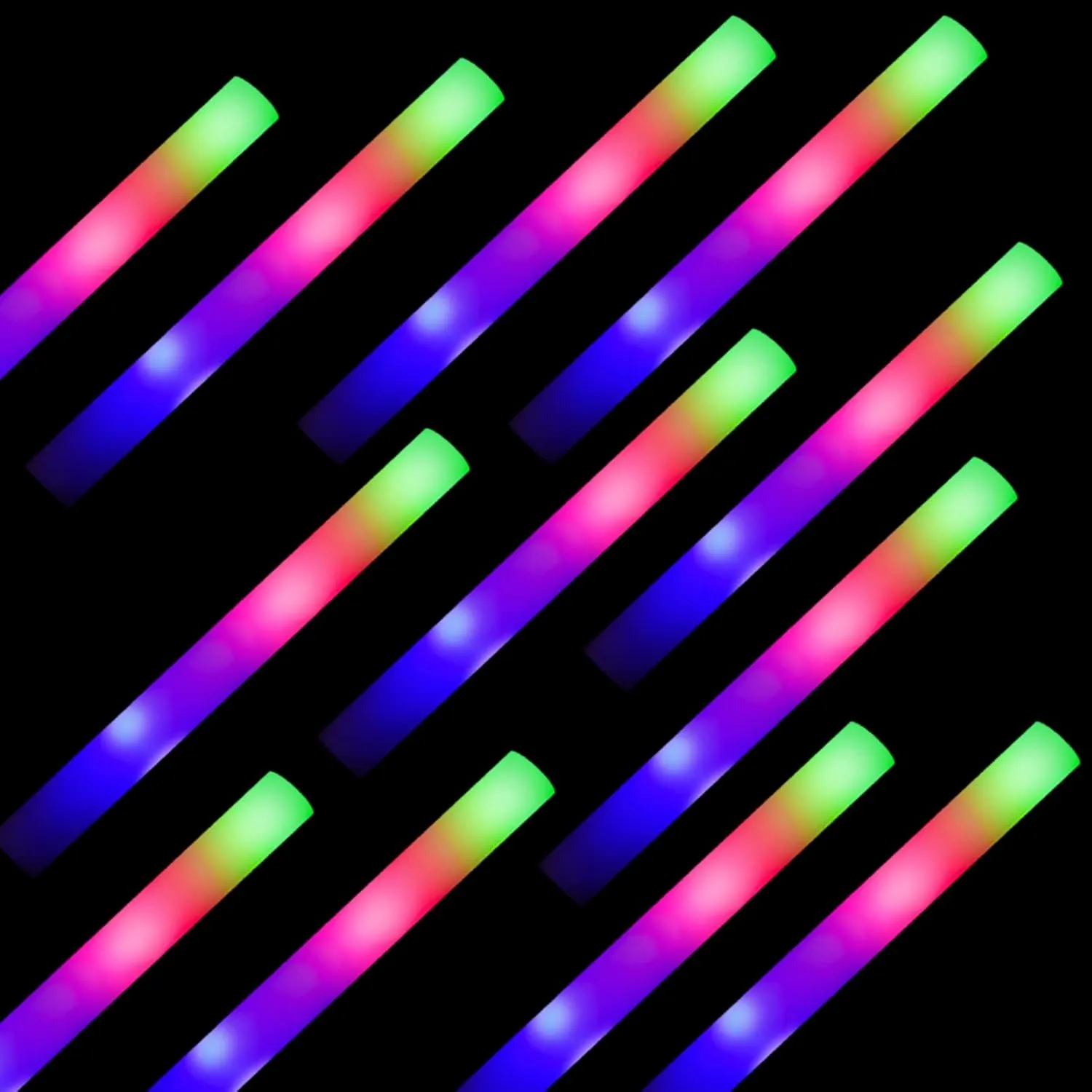 Glow Sticks Bulk-192 PCS LED Foam Sticks Glow in The Dark Party Supplies,Light Up Baton Wands for Party Wedding Birthday Concert Halloween Christmas