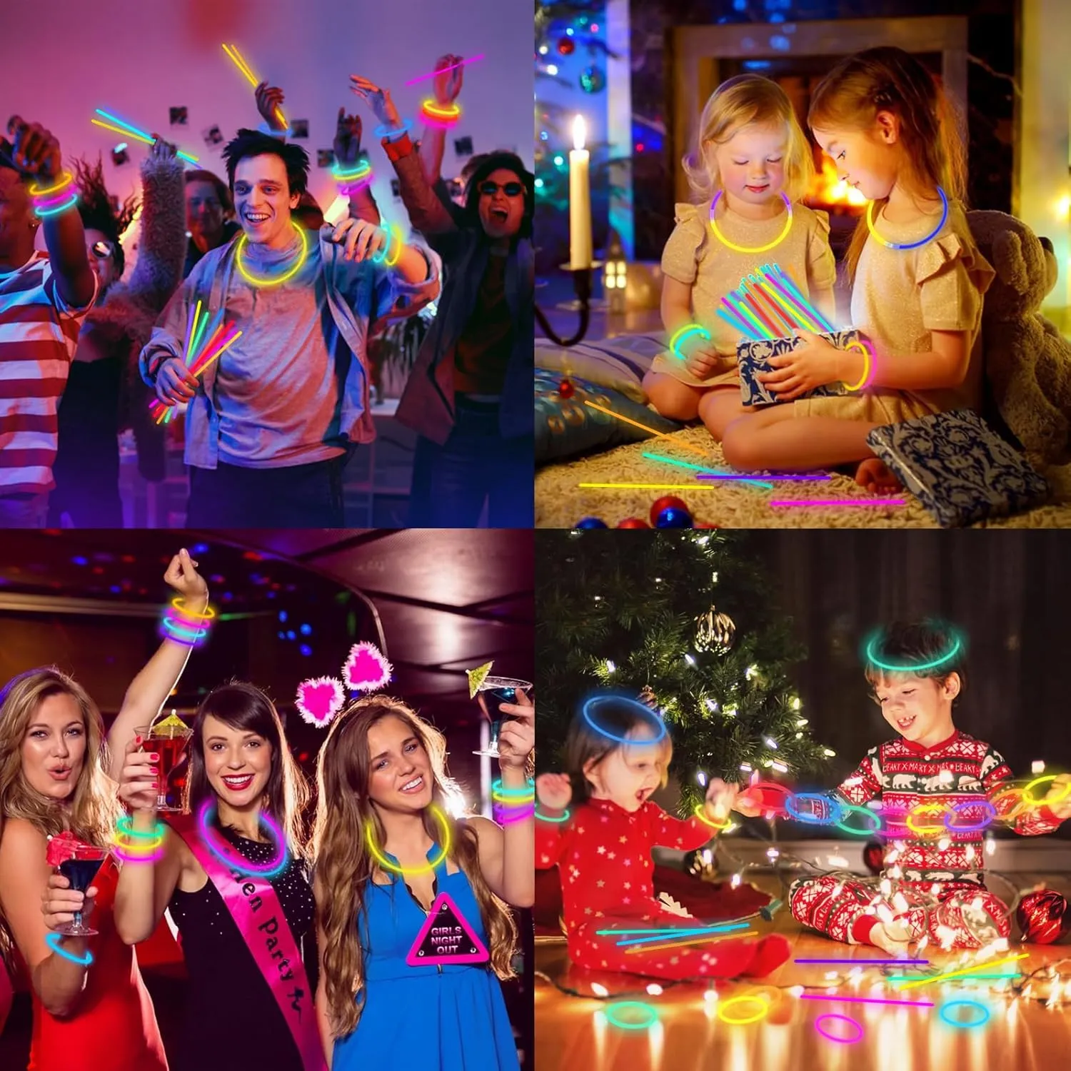 Glow Sticks Bulk - Ultra Bright 800 Party Pack with Connectors for Easter Gift, Neon Birthday and Holidays - Multicolor 8" Glow Sticks Necklaces Bracelet