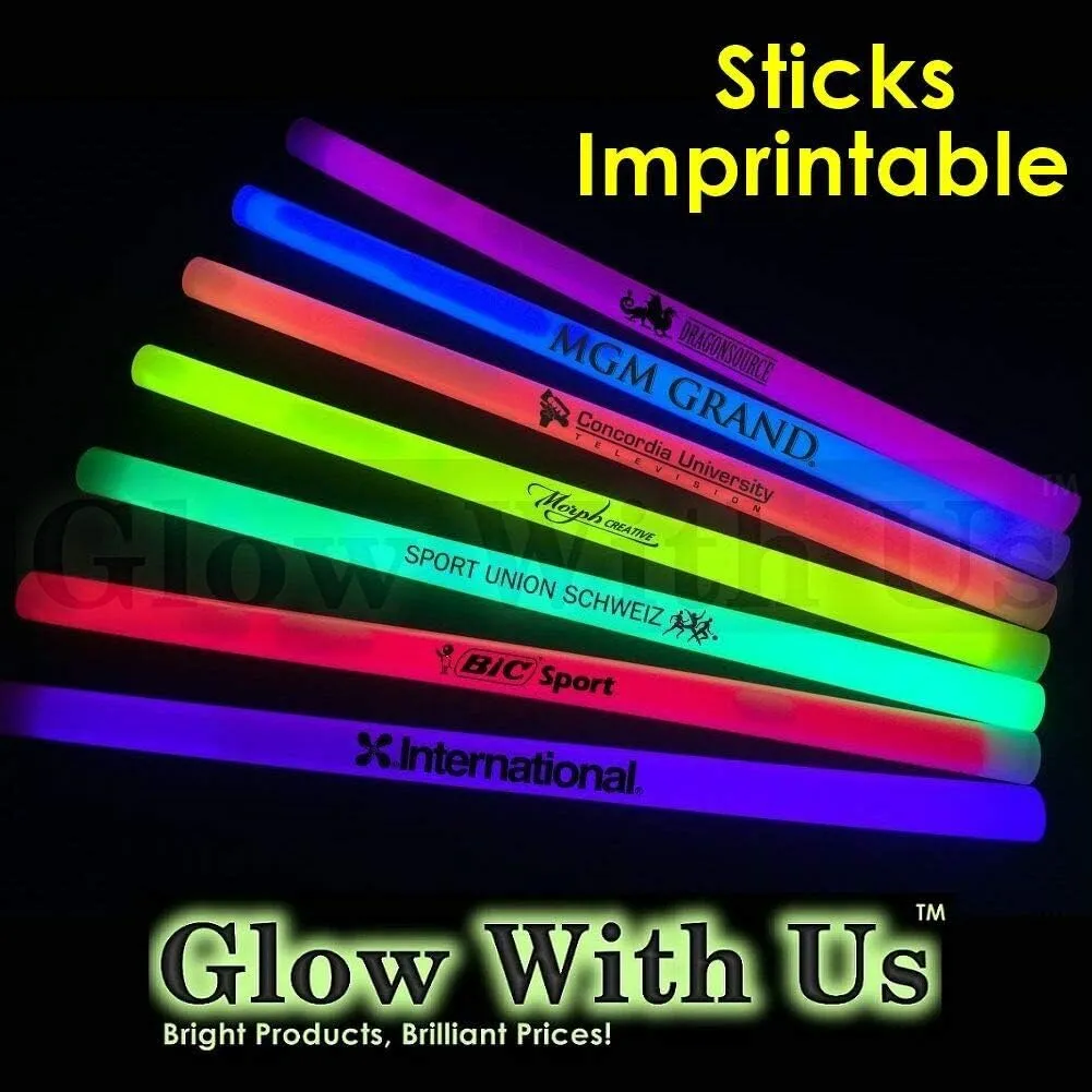 Glow Sticks Bulk Wholesale, 10 12” 15mm Dia. Red Industrial Grade Jumbo Light Sticks, Bright Color, Glow 14 Hrs, Safety Glow Stick 3yrs Shelf Life, Ideal for Camping & Emergency, GlowWithUs Brand
