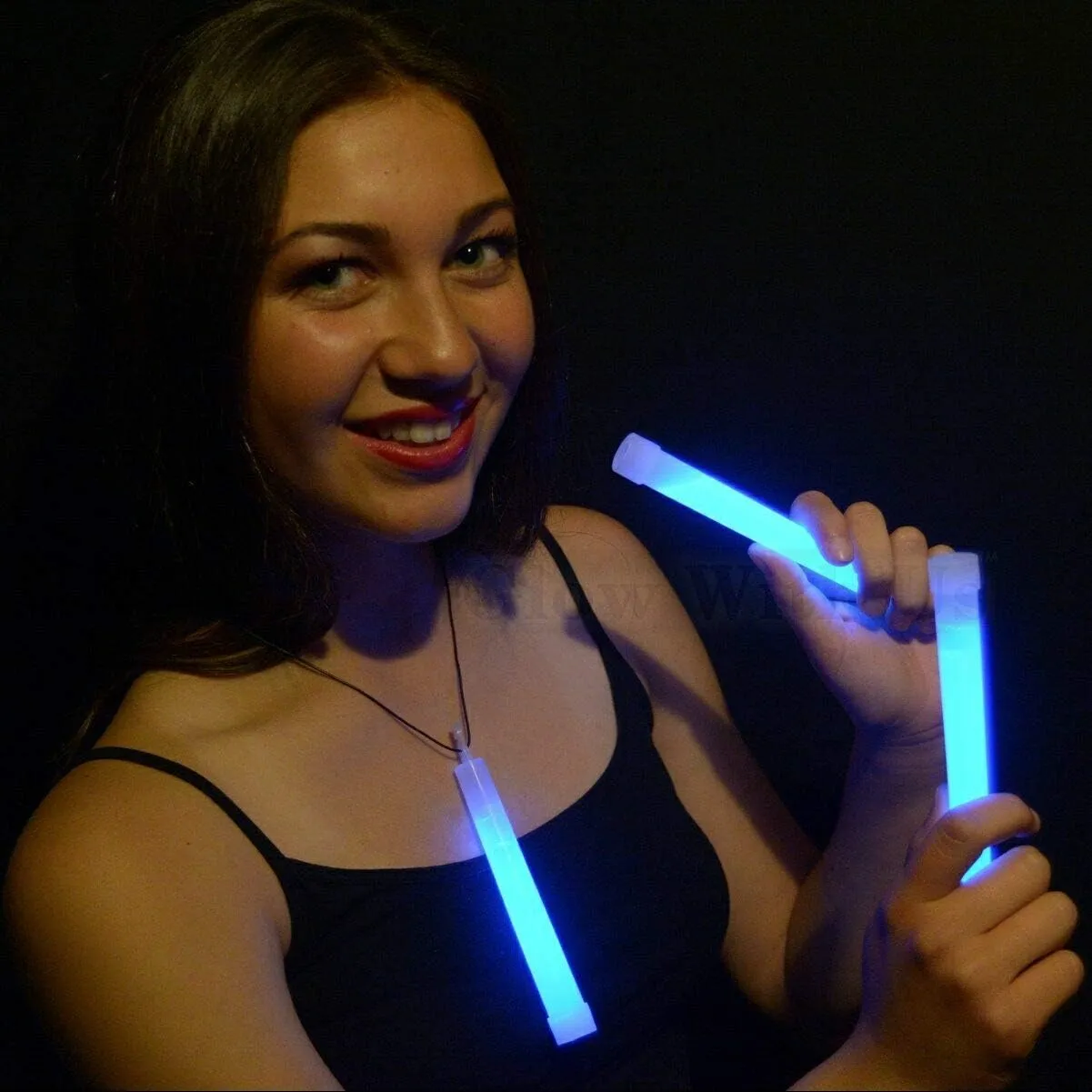 Glow Sticks Bulk Wholesale, 25 6” Industrial Grade Blue Light Sticks. Bright Color, Glow 12-14 Hrs, Safety Glow Stick with 3-Year Shelf Life, GlowWithUs Brand