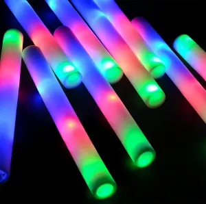Glow Sticks Bulk,200 Pcs LED Foam Sticks Glow In The Dark Party Supplies with 3 Modes Colorful Flashing for Birthday Wedding Party Halloween Christmas