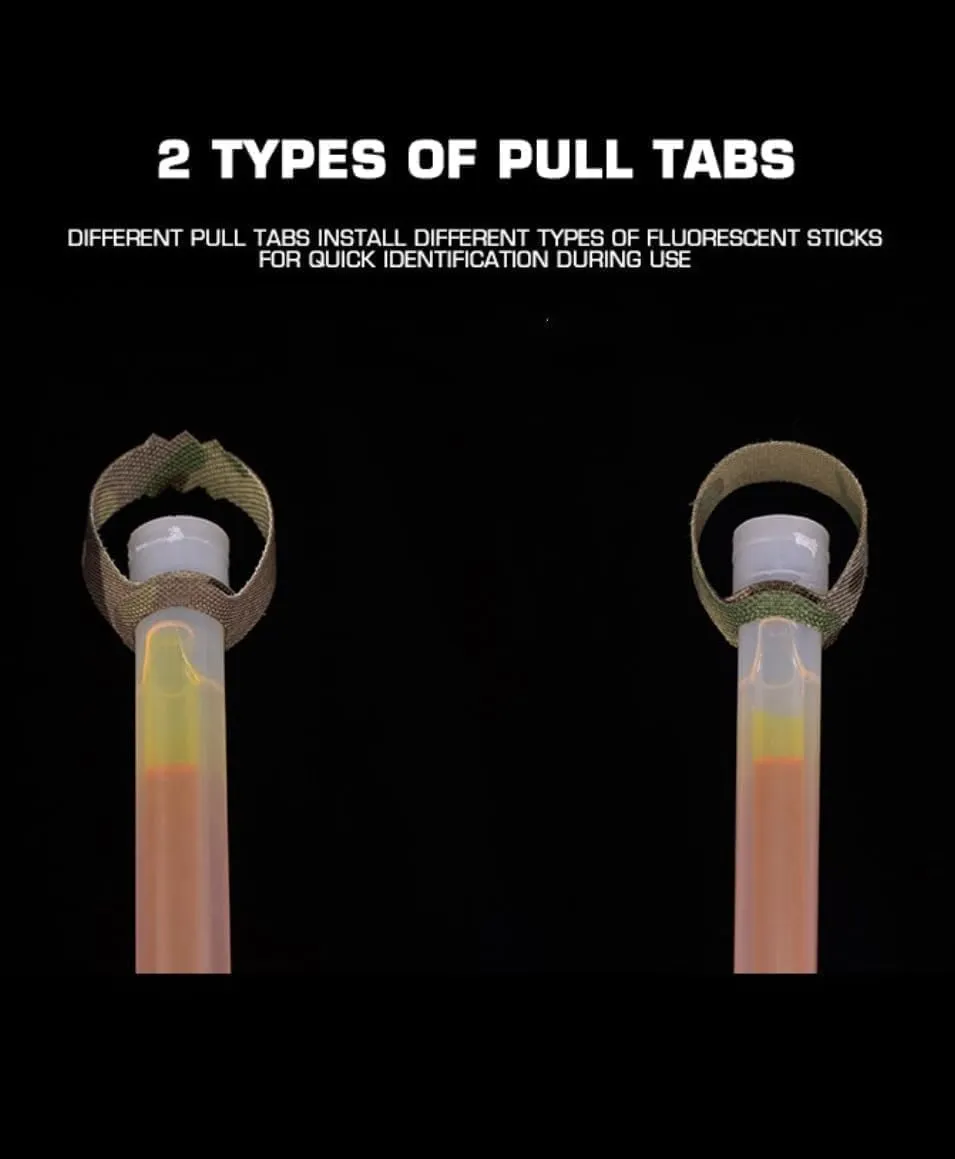 Glow Sticks Pouch Tactical ChemIight Holders 6 Bundle Glow Sticks Storage Pouches Outdoor Hunting Fishing Airsoft Gear