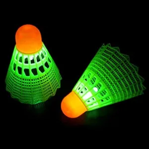 Glowing Badminton Birdies (Set of 6) - Light Up Shuttlecocks with Glow Inserts