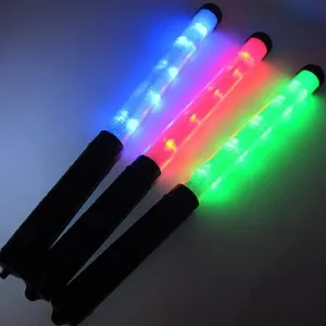 Glowing LED Light Stick Baton Wands (Multi-Color) - 14 Inch Glowing Baton Light-Up Wand with 15 Color Modes (Set of 5)