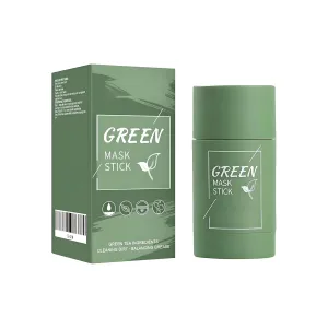 Green Tea Solid Mask Stick，Deep Cleansing & Hydrating Face Mask Stick for Pore Minimizing, Blackhead Removal, and Oil Control (1 Pack)