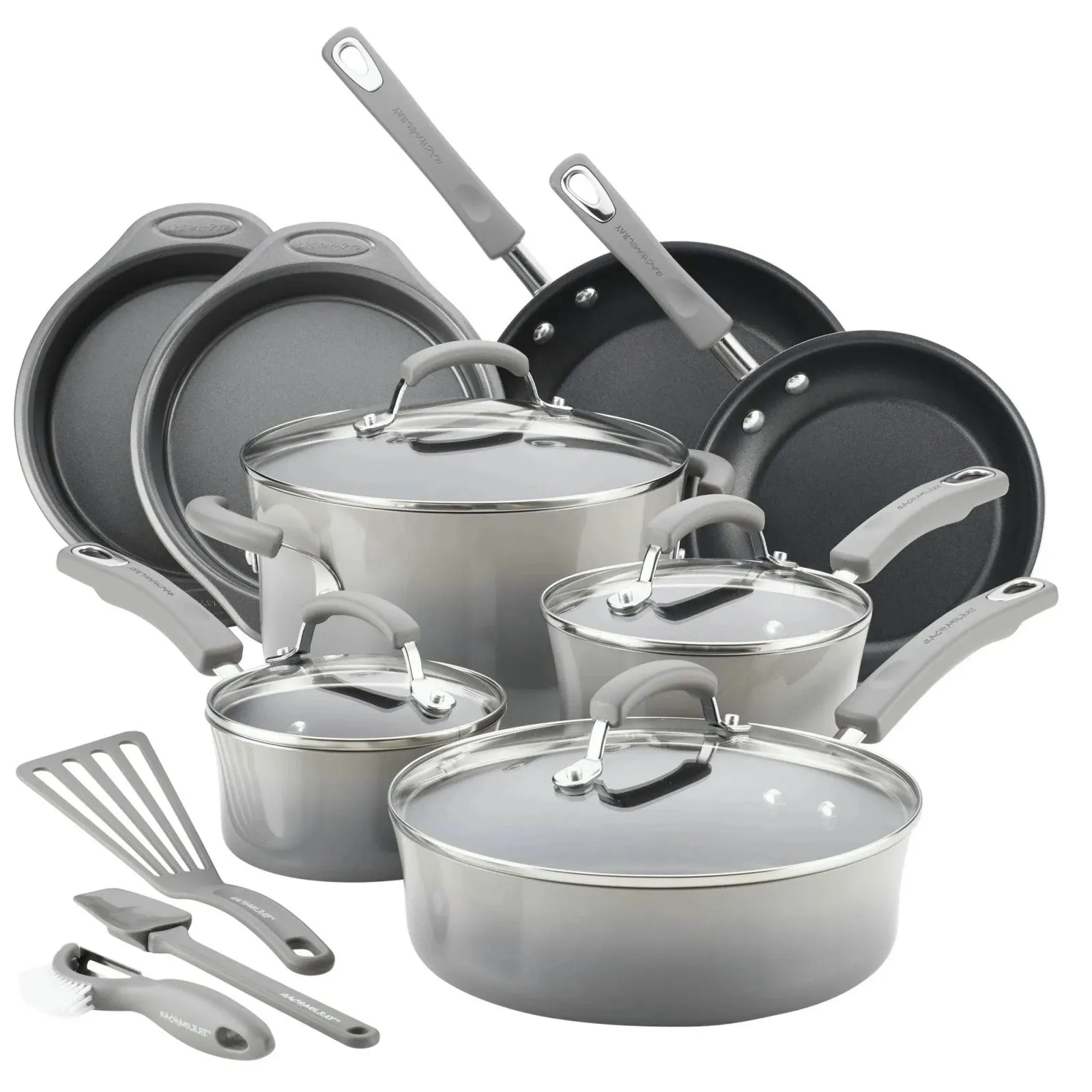 grey Global reach Nonstick set pans 15-piece Tailored LunaLulink pans