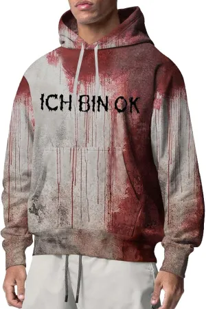 Halloween Hoodie Men Hoodie Printed Pocket Hoodie Mens Costume Hoodie Men'S Novelty Hoodies Horror Hoodies For Men'S