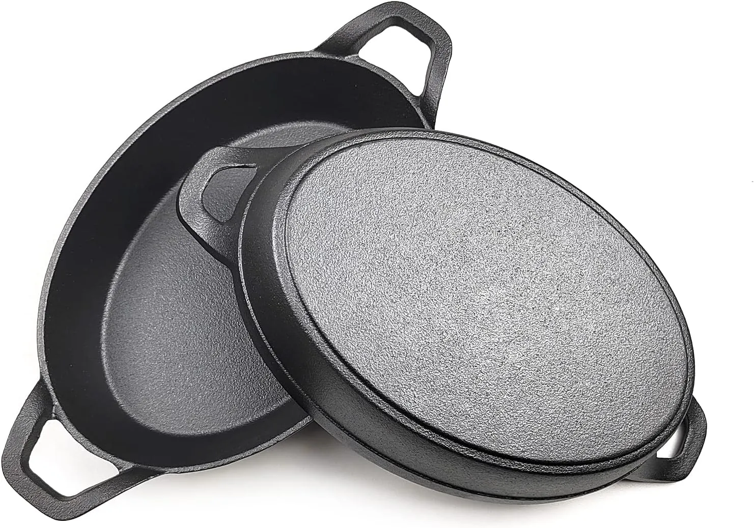 HAWOK Cast Iron Oval Serving Au Gratin Cookware Set of 4………