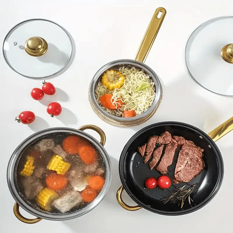 High Quality Stainless Steel Cookware Set - 12 Pcs