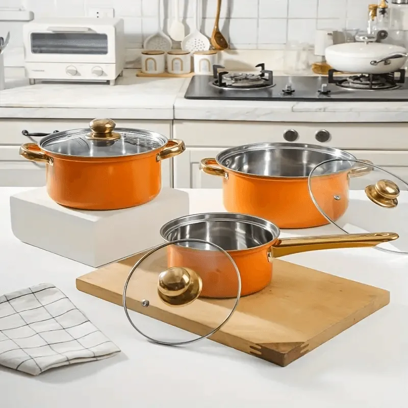 High Quality Stainless Steel Cookware Set - 12 Pcs