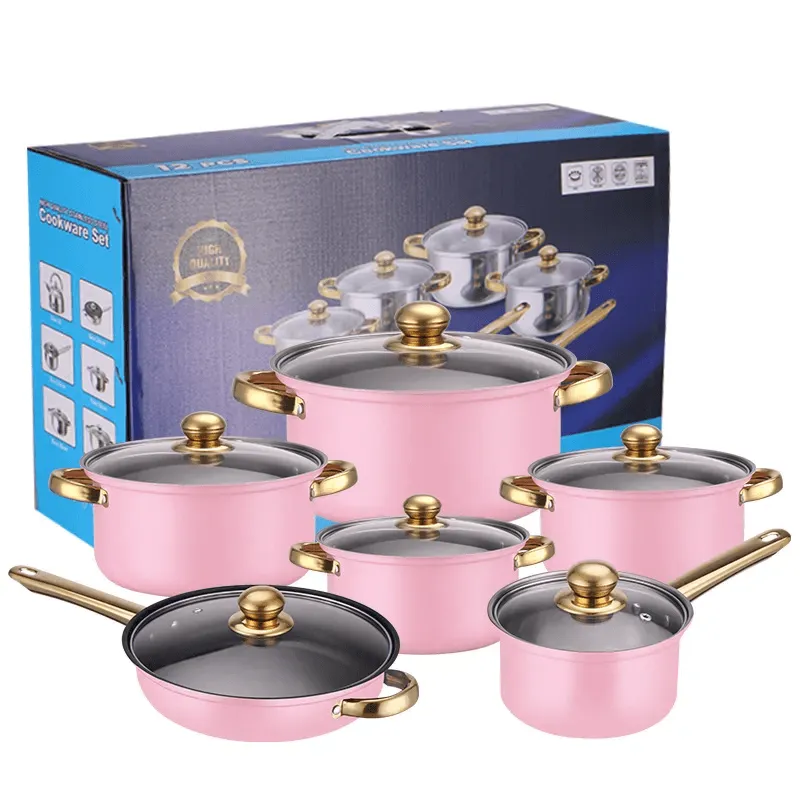High Quality Stainless Steel Cookware Set - 12 Pcs
