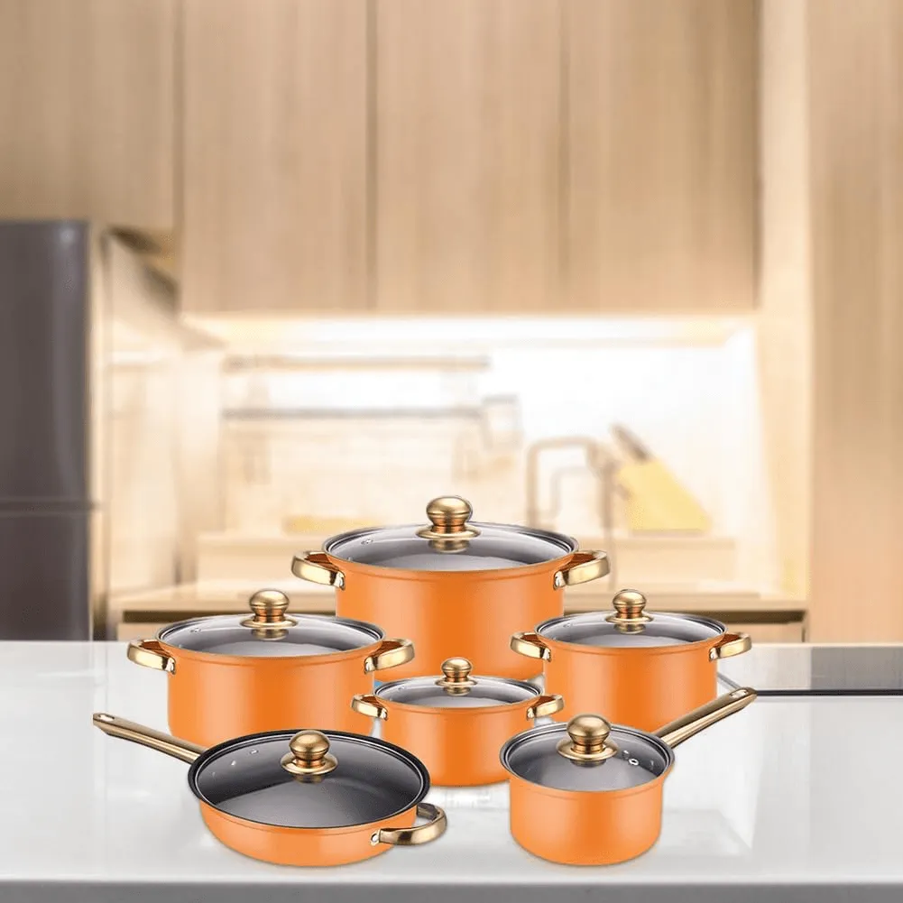High Quality Stainless Steel Cookware Set - 12 Pcs