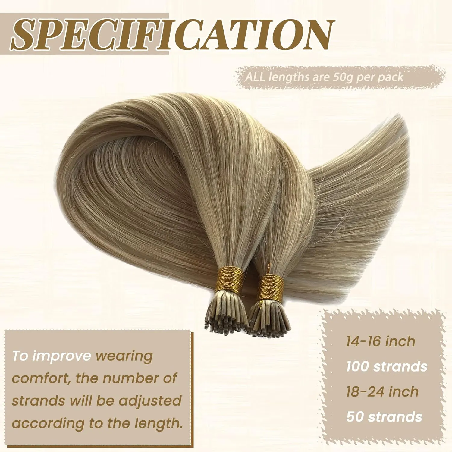Highlight I Tip Hair Extensions Real Human Hair, Pr Ash Blonde Highlights with Platinum Blonde Keratin Itip Hair Extensions Human Hair Remy Stick Tip Extension