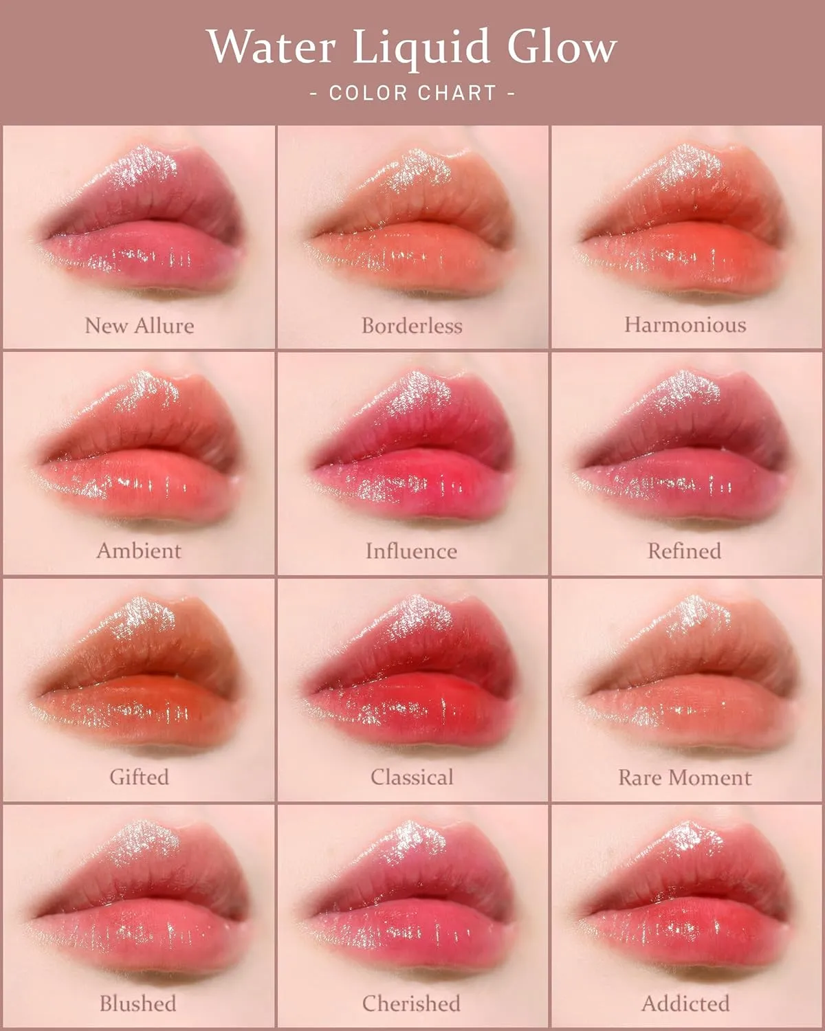 HINCE Mood Enhancer Water Liquid Glow - Non-Sticky & Waterproof Lip Stain for Women - Long Wearing Lip Gloss for Natural and Glass Glow - Moisturizing Liquid Makeup, 0.16 fl.oz. (CLASSICAL)