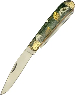 HUAAO EDC Trapper Knife Pocket Knife, Cmaping Folding Knife with 2.95’’ 5Cr15Mov Steel Blade Acrylic Handle for Hunting Hiking
