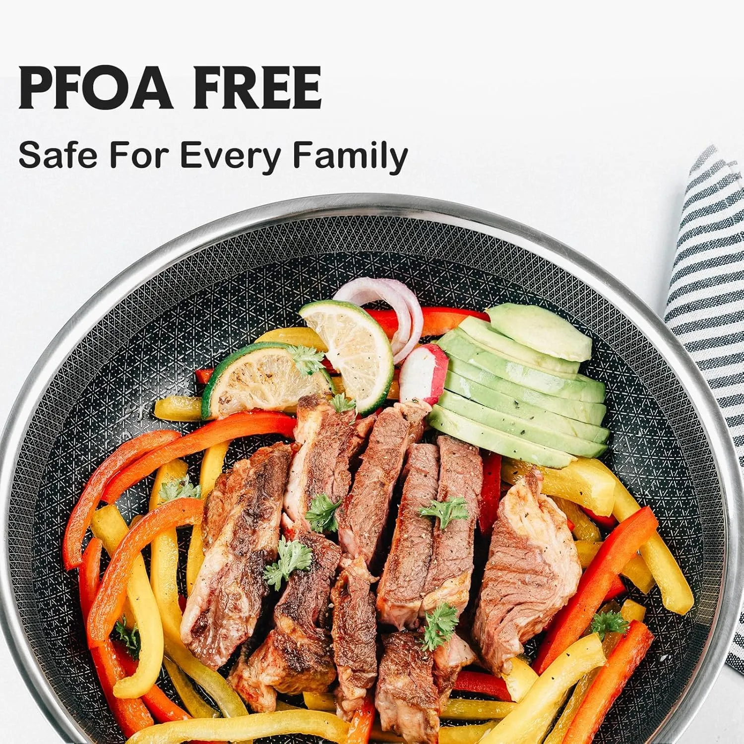 Hybrid Pans Set Nonstick 3 Piece, 8&10&12 Inch Nonstick Frying Pans Set, Dishwasher Induction Oven Broiler Safe Stainless Steel Skillet, PFOA Free Kitchen set