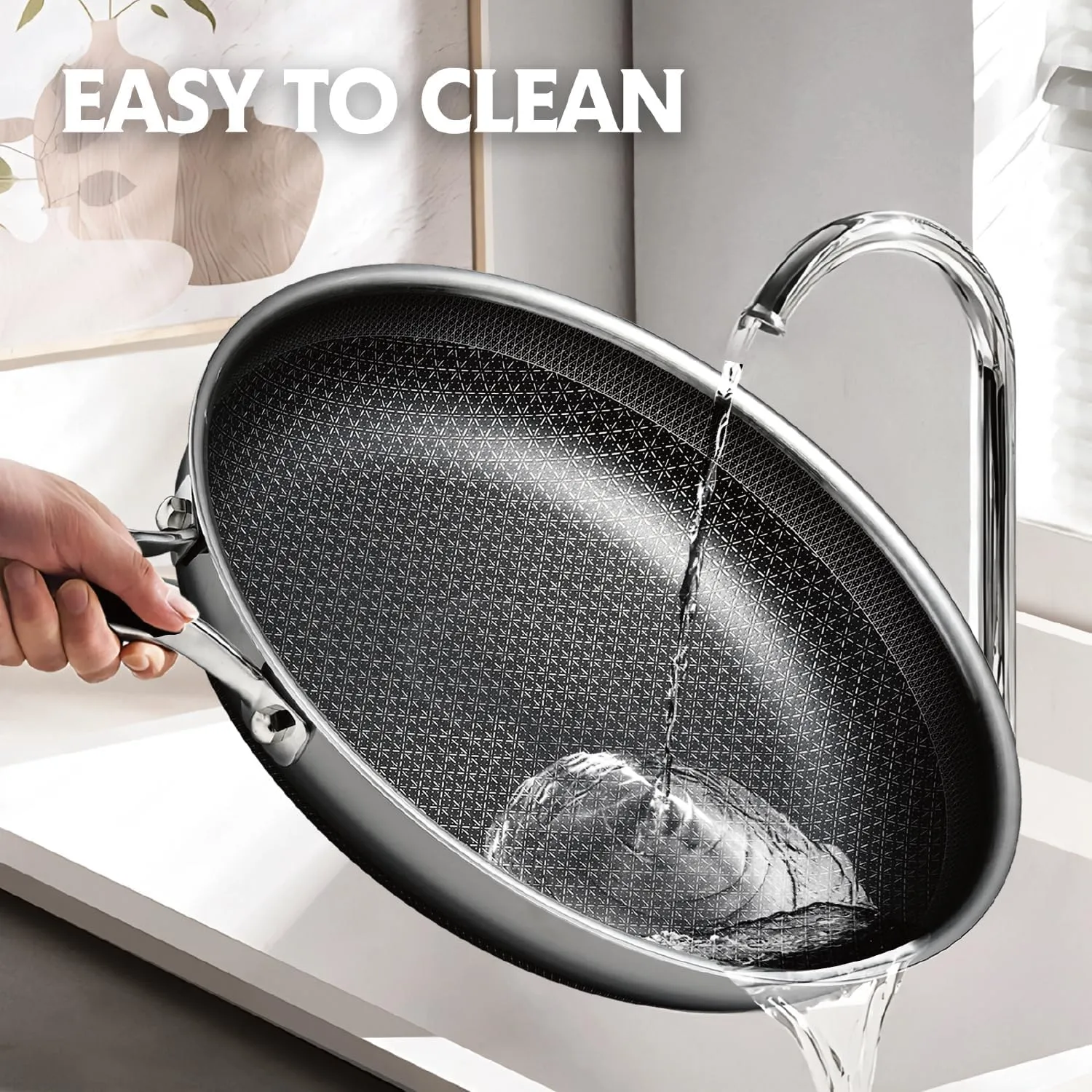 Hybrid Pans Set Nonstick 3 Piece, 8&10&12 Inch Nonstick Frying Pans Set, Dishwasher Induction Oven Broiler Safe Stainless Steel Skillet, PFOA Free Kitchen set