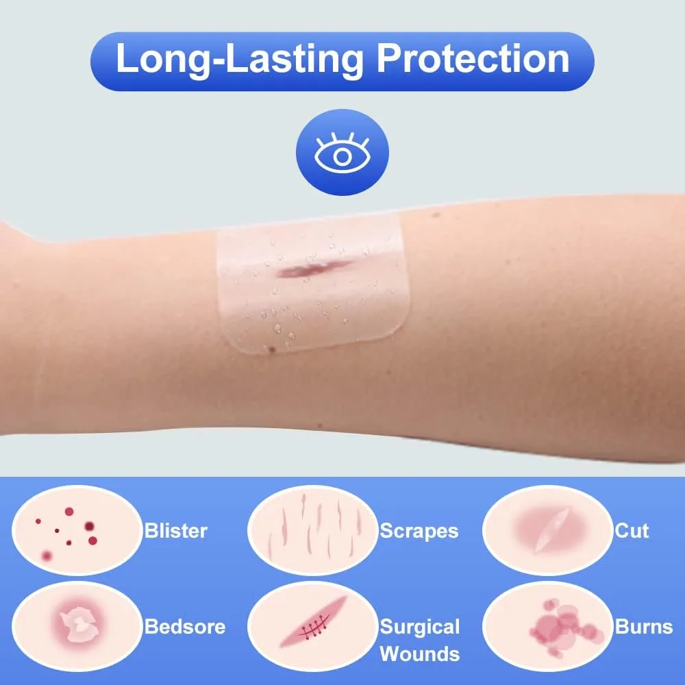 hydrocolloid Bandages, Hydrocolloid Wound Dressing,Sterile Wound Dressing hydrocolloid Patch Bandaid (4"x 4" (15 Dressings))