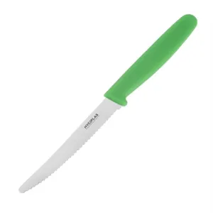 Hygiplas Serrated Tomato Knife |Green | 10.5cm
