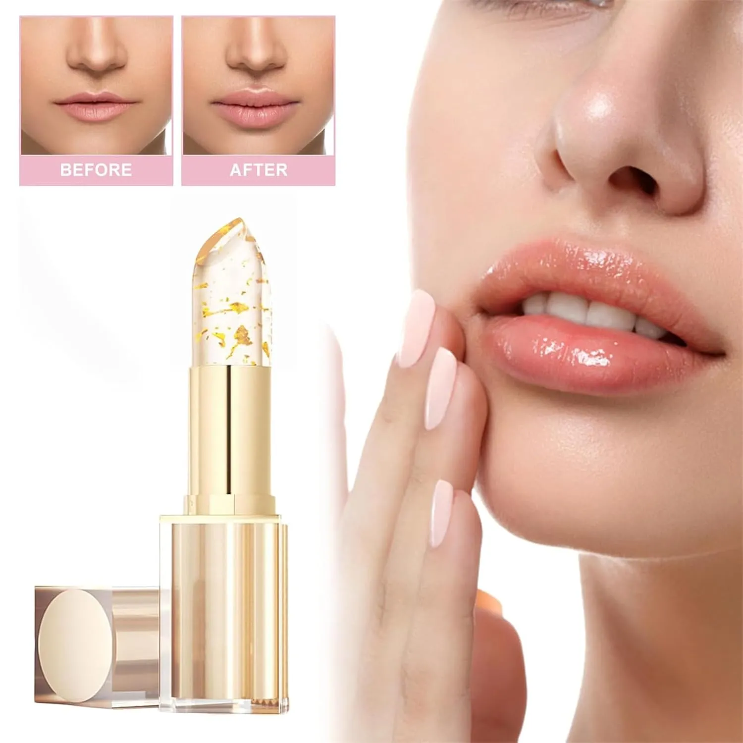 Imaginaryl Lip Color,Bymolia Color Changing Lipstick,Bimolia Lip stick Transparente,By Molia Gold Crystal Color Changing Lip stick (1Pcs,1 Fl Oz (Pack of 1))