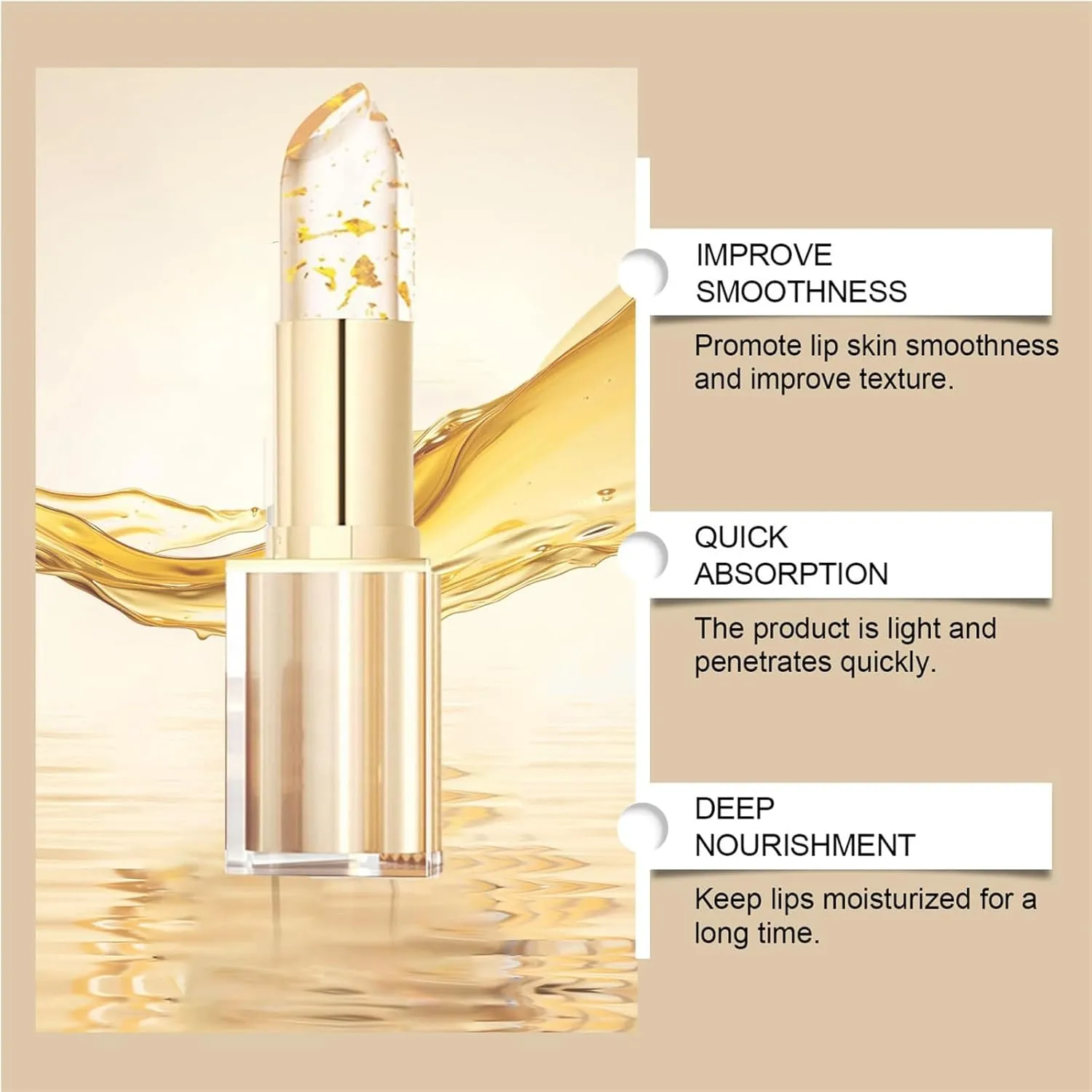 Imaginaryl Lip Color,Bymolia Color Changing Lipstick,Bimolia Lip stick Transparente,By Molia Gold Crystal Color Changing Lip stick (1Pcs,1 Fl Oz (Pack of 1))