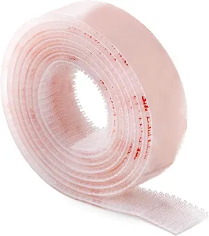 Industrial Strength 1" x 5ft Clear Scotch Self Mating Reclosable Fasteners, Stick-On Adhesive, No Tools Needed, Home Decor, Classroom, Office, Cars, Indoor-Outdoor Waterproof Compatible with SJ3560