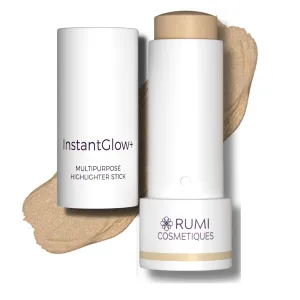 InstantGlow  Multipurpose 4-in-1 Highlighter Stick For Older Women - Radiant Glow & Nourishing Formula - For Face, Shoulders, Decolletage - For Sensitive Eyes (Vanilla, Regular)