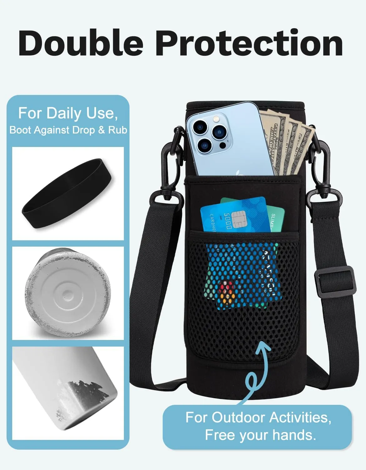 Insulated Water Bottle 40 oz - Keep Cold 48H & Hot-24H, Metal Water Bottle with Straw & Auto Spout Lid,Paracord Handle,Bottles Carrier Bag, Leak Proof Thermal Flask for Hiking Cycling Sport